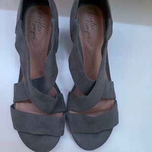 Gray Wedge Heels